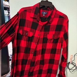 Red and Black Plaid Men's Shirt